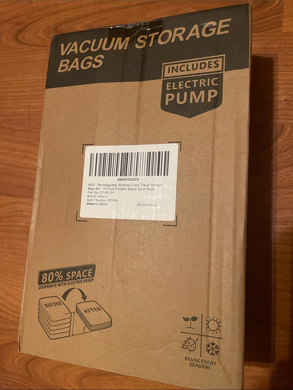 Vacbird Vacuum Storage Bags with vacuum (10 Pack)